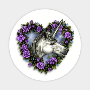 Unicorn Floral Heart Magnet